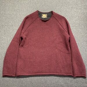 INDIGOFERA  Knit 100% Wool Maroon Red Sweater Men's Size S
